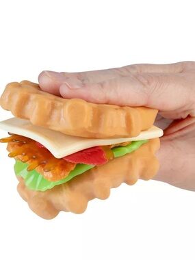 Playful Squishy Sandwich Toy - Orange, Green, White